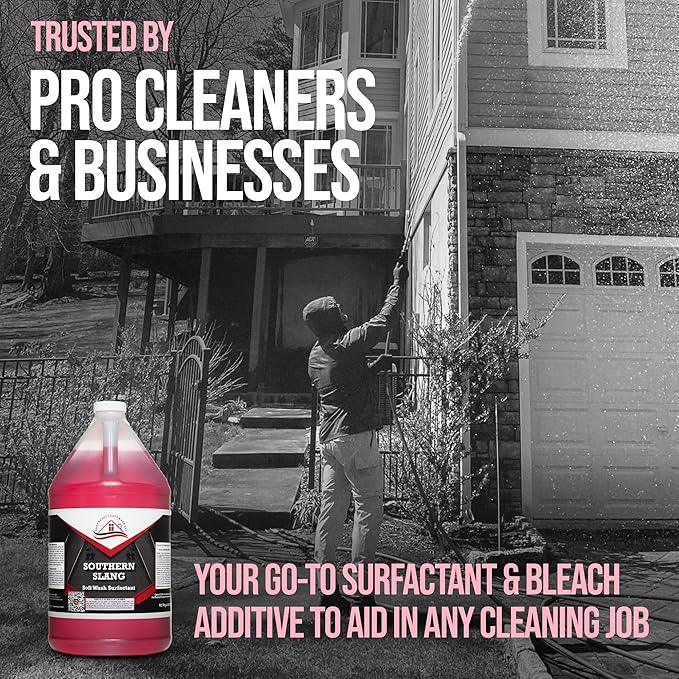 Southeast Softwash Southern Slang - Professional Exterior House Cleaner, Siding Cleaner & Roof Wash Surfactant for Pressure Washing & Soft Wash Applications | Classic Cherry Scent, 1 Gallon (1 Pack) - NeatNest