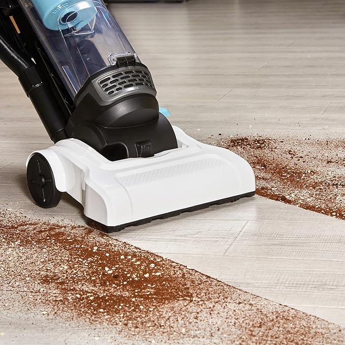 Amazon Basics Upright Bagless Vacuum Cleaner for Carpet and Hard Floors, With Crevice and Upholstery Tools, Detachable Handle, Lightweight (8.4 lbs), 1.7L Dust Cup, 720W, 25ft Cord, Black/White - NeatNest