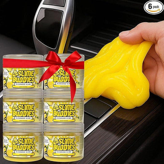 Slime Buddies Car Cleaning Gel Putty - 6 Pack Lemon Scented Interior Detailing Tool for Cup Holder, Air Vent & Keyboard - Reusable Auto Detailing Accessories - Dust Remover Goop - Gifts for Men Women - NeatNest