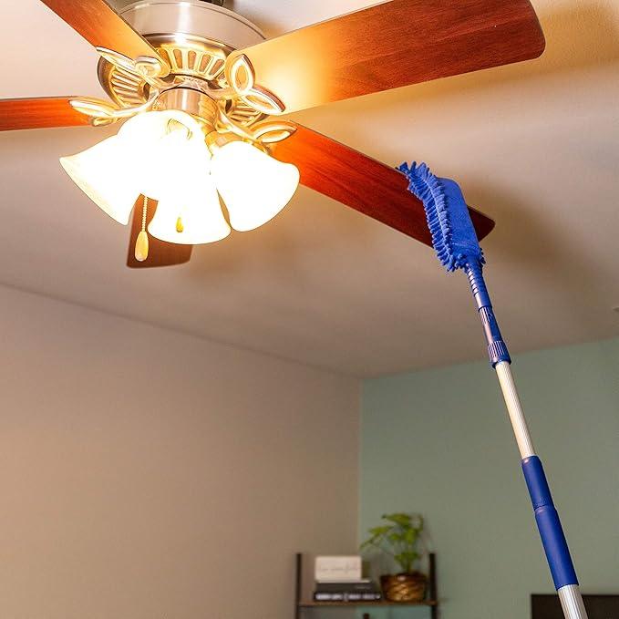 Webster Cobweb Duster and Spider Web Kit, Reach High Ceilings 18 To 20 Foot With Extension Pole and 3 Multi Use Heads - NeatNest