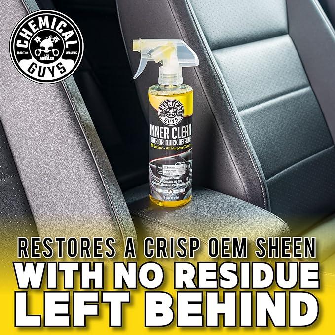 Chemical Guys InnerClean Interior Quick Detailer Cleaner and Protectant for Dashboards Door Panels Seats Trim and Surfaces Non Greasy Interior Car Cleaning Spray and Interior Detailer Spray 16 oz - NeatNest
