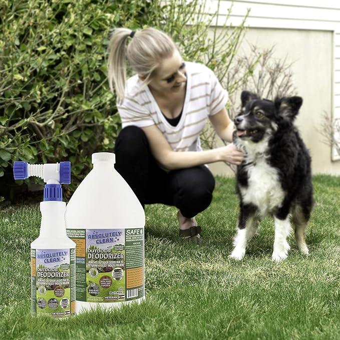 Amazing Outdoor Deodorizer odor eliminator Natural Enzyme Just Spray & Walk Away Grass, AstroTurf, Dog Runs, Patios, Decks, Fences & More Vet Approved - 32oz 2pk odor eliminator for strong odor - NeatNest