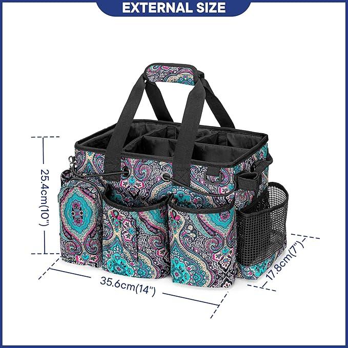 LoDrid Large Professional Cleaning Caddy with Detachable Divider, Supply Organizer with Handle and Shoulder Strap, Cleaning Bags for Housekeepers & Cleaners, Totem - NeatNest