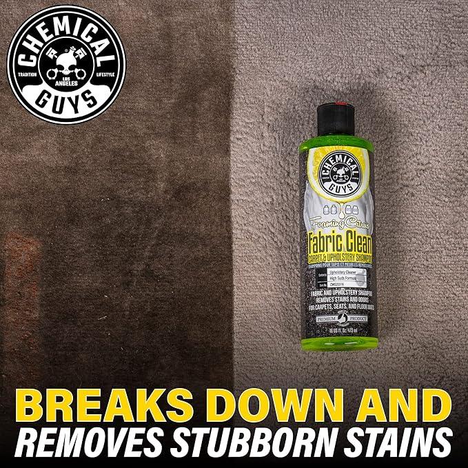 Chemical Guys Foaming Citrus Fabric Clean, Carpet and Upholstery Cleaner - Car Carpet Cleaner for Seats, and Floor Mats, Safe for Home, Office & More, Citrus Scent - 16 oz - NeatNest