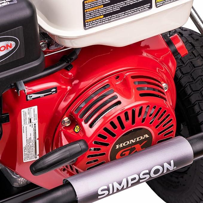 Simpson Cleaning PS60869 PowerShot 4000 PSI Gas Pressure Washer, 3.5 GPM AAA Triplex Pump, Honda GX270 Engine, Includes Spray Gun, Wand, 5 QC Nozzle Tips, 3/8-inch x 50-Foot Monster Hose, 49-State - NeatNest