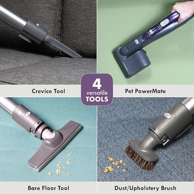 Kenmore 81614 600 Series Pet Friendly Lightweight Bagged Canister Vacuum with Pet PowerMate, Pop-N-Go Brush, 2 Motors, HEPA, Aluminum Telescoping Wand, Retractable Cord, and 3 Cleaning Tools-Purple - NeatNest
