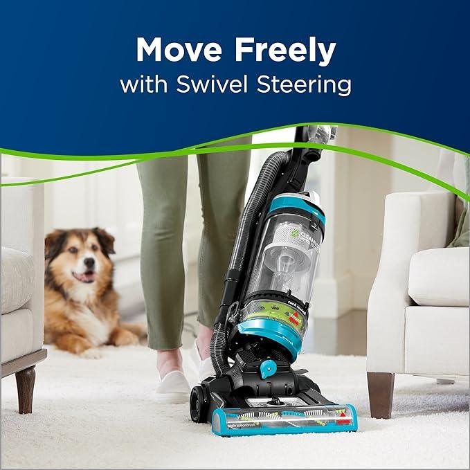 Bissell 2254 CleanView Swivel Rewind Pet Upright Bagless Vacuum, Automatic Cord Rewind, Swivel Steering, Powerful Pet Hair Pickup, Specialized Pet Tools, Large Capacity Dirt Tank, Teal - NeatNest