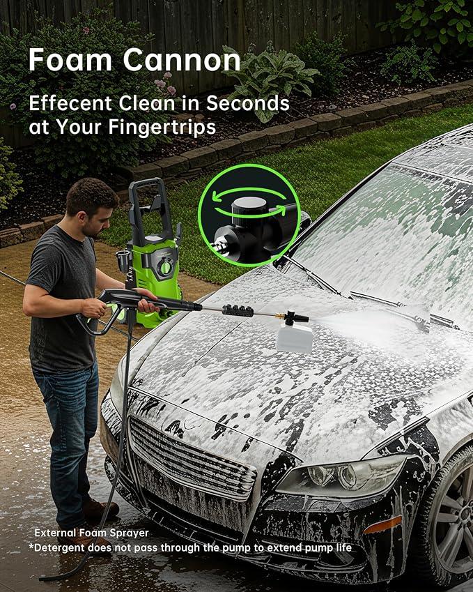 Pressure Washer, Power Washer with Foam Cannon High Pressure Washer for Cars, Fences, Patios, Decks, Patios and Driveway Powerwasher - NeatNest