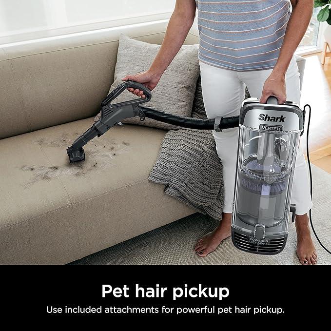 Shark AZ2001AMZ Vertex DuoClean PowerFins Upright Vacuum, with Powered Lift-Away & Self-Cleaning Brushroll, Dark Lilac, 1 qt Dust Cup - NeatNest
