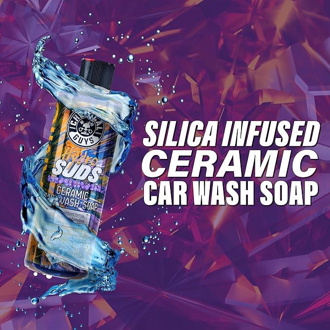 Chemical Guys HydroSuds Ceramic SiO₂ Shine High Foaming Car Wash Soap - Foam Cannon Soap, Works with Foam Guns or Bucket Washes for Cars, Trucks, Motorcycles, RVs, and More, Berry Scent - 16 oz - NeatNest