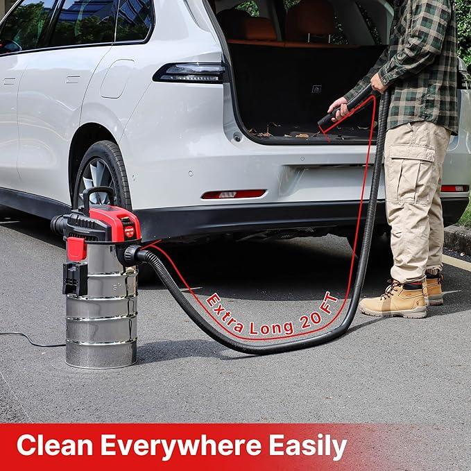 Shop-Vac 6 Gallon 4.0 Peak HP Wet/Dry Vacuum, Wall Mountable Compact Shop Vacuum with 20 ft Extra Long Hose & Accessories - Ideal for Jobsite, Garages, Car & Workshops - NeatNest
