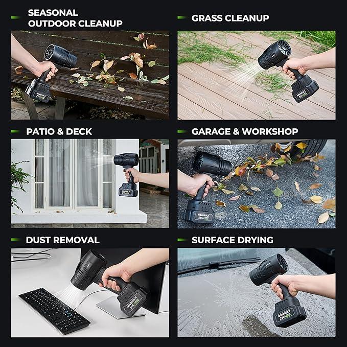 20V Cordless Leaf Blower, 30000RPM Handheld Leaf Blower with 2 X 3.0Ah Batteries & Charger, 55m/s Lightweight for Lawn Care, Dust, Leaves, Yard – Black - NeatNest