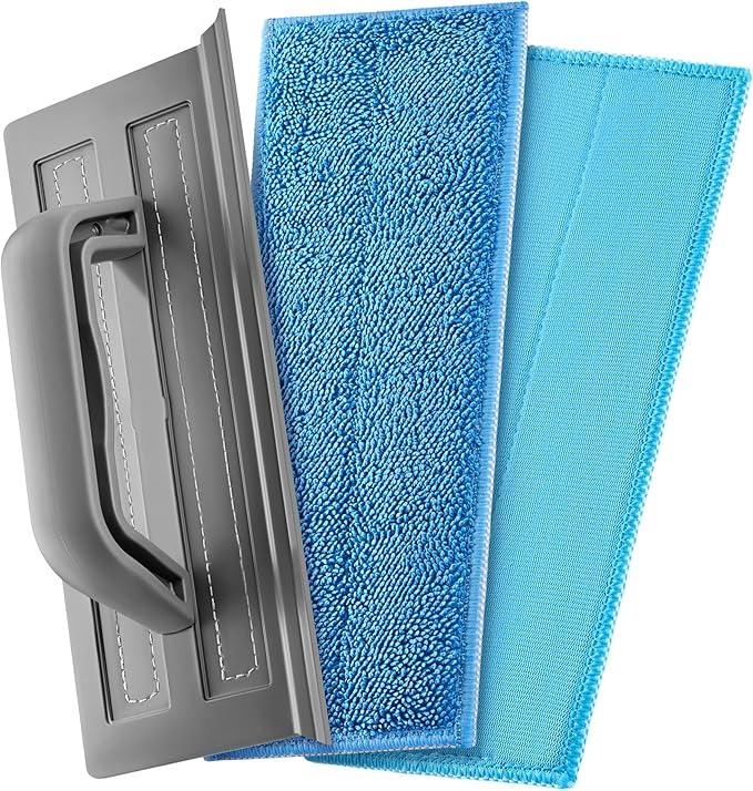Tyroler Silicone Shower Squeegee for Glass Doors - 10" | 2 Microfiber Scrub & Polish Cloths | Multi-Surface Wiper | Perfect Window Squeegee for Home | Squeegee for Shower Glass | Shower Door Squeegee - NeatNest