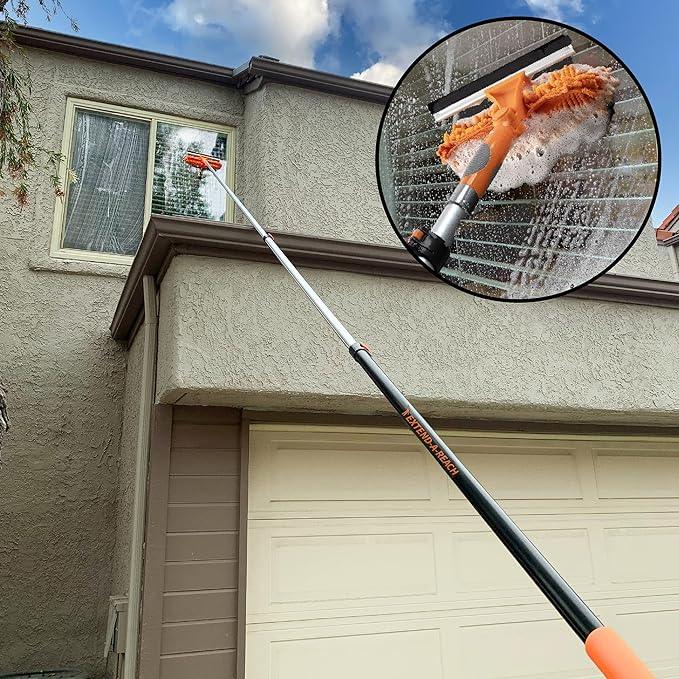5-24ft Window Washing Kit with Extension Pole (30+ Foot Reach) // Window Cleaning Tool & Window Washer Squeegee with Telescopic Extension Pole // Best Indoor Outdoor Window Washing Equipment - NeatNest