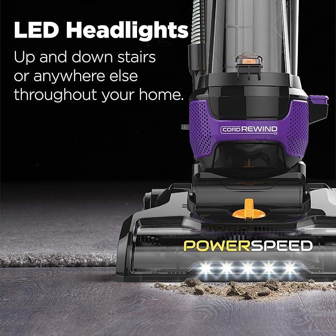 Eureka Powerful Lightweight Upright Vacuum Carpet and Floor, PowerSpeed NEU202 with Automatic Cord Rewind, Purple - NeatNest