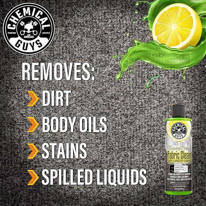 Chemical Guys CWS203 Foaming Citrus Fabric Clean Carpet & Upholstery Cleaner (Car Carpets, Seats & Floor Mats), Safe for Cars, Home, Office, & More, 128 fl oz (1 Gallon), Citrus Scent - NeatNest