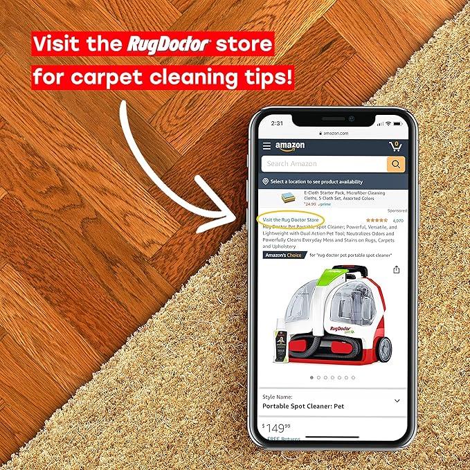 Rug Doctor Pro Deep Upholstery Tool Head and 12 Foot Hose; Motorized Brush with Strong Suction; Pro Deep Carpet Cleaner Attachment Removes Stains, Soils and Lingering Odors; For Home and Car Detailing - NeatNest